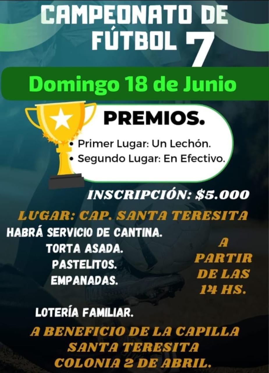 Campeonato Futbol 7 en Colonia 2 de Abril