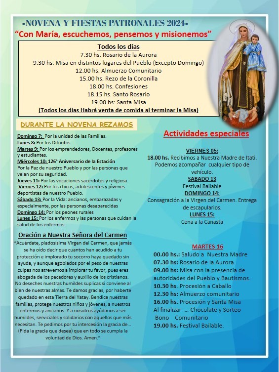 FIESTA PATRONAL EN HONOR A NUESTRA SEÑORA DEL CARMEN